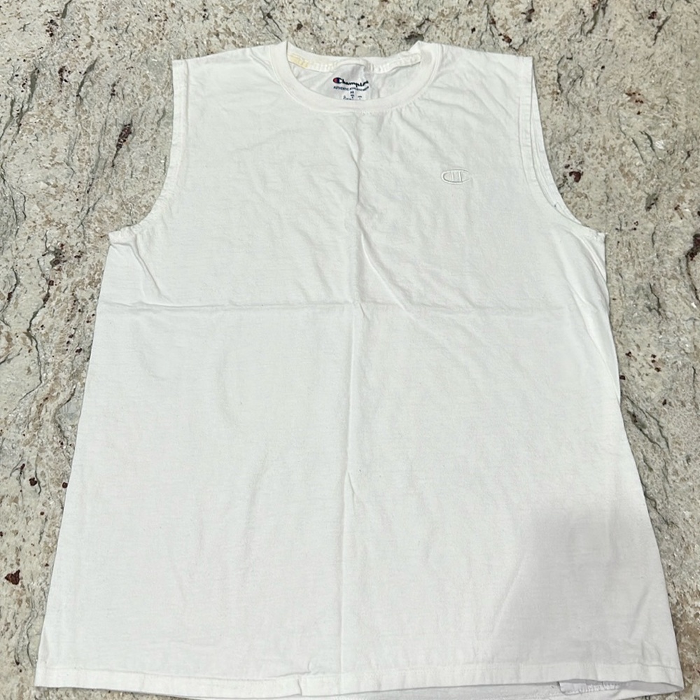 Champion Men’s Medium 100% Cotton Tank Top, size Medium, White